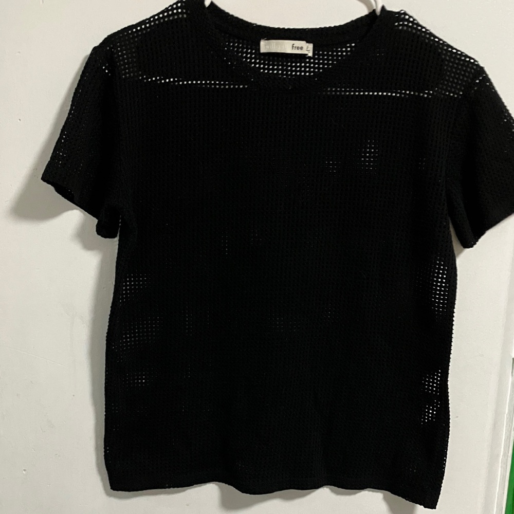 Aritzia Black Short Sleeve Knit Tee